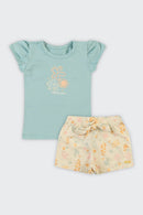 Conjunto Bebê Menina Blusa e Short Hello Sea Colorittá  Verde