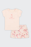 Conjunto Bebê Menina Blusa e Short-Saia Glinny  Rosa