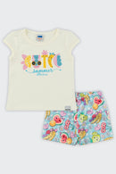 Conjunto Bebê Menina Cute Summer Marlan  Off White