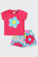 Conjunto Bebê Menina em Cotton Flowers Ollelê  Rosa