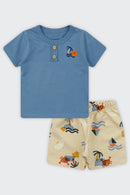 Conjunto Bebê Menino Tropical Brandili  Azul