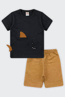 Conjunto Infantil Menino Aplique Interativo Brandili  Chumbo