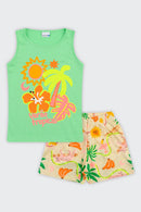 Conjunto Regata Infantil Menina Verão Tropical Fakini  Verde