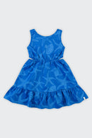 Vestido Infantil Menina Estampa Perolada Elian  Azul