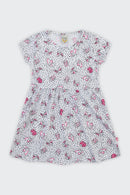 Vestido Infantil Menina Meia Malha Borboletas Boca Grande  Branco