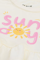 Conjunto Bebê Menina Blusa e Short Fakini  Marfim