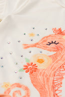 Conjunto Bebê Menina Cavalo-Marinho Alakazoo  Laranja