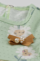 Conjunto Bebê Menina Flores Felizes Alakazoo  Verde