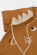 Conjunto Infantil Menino Tubarão Brandili  Camel