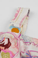 Vestido Infantil Menina Meia Malha Estampa Digital Elian  Natural