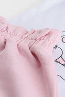 Conjunto Bebê Menina Blusa e Short Coelhinha Ollelê  Branco