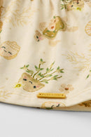 Conjunto Bebê Menina Blusa e Short Malha Nikko Alakazoo  Bege