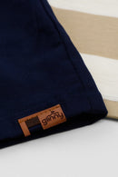 Conjunto Camisa Polo Listrada Infantil Menino Glinny  Bege