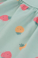 Vestido Bebê Menina em Meia Malha Estampada Brandili  Verde