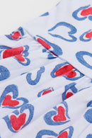 Vestido Infantil Menina Meia Malha Corações Boca Grande  Branco