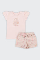 Conjunto Bebê Menina Blusa e Short Hello Sea Colorittá  Rosa