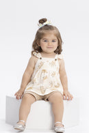 Conjunto Bebê Menina Blusa e Short Malha Nikko Alakazoo  Bege