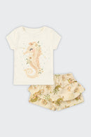 Conjunto Bebê Menina Cavalo-Marinho Alakazoo  Bege