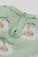 Conjunto Bebê Menina Flores Felizes Alakazoo  Verde