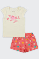 Conjunto Bebê Menina Love You Brandili  Natural