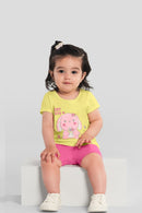 Conjunto Bebê Menina Muito Fofa Brandili  Amarelo