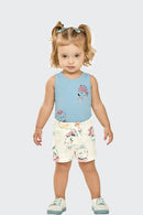 Conjunto Bebê Menina Regata e Short Elian  Azul