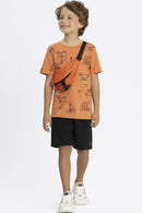 Conjunto Verão Infantil Menino Alakazoo  Laranja