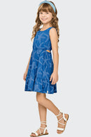 Vestido Infantil Menina Estampa Perolada Elian  Azul
