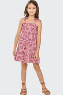 Vestido Infantil Menina Malha Trabalhada Estampada Elian  Rosa