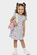 Vestido Infantil Menina Meia Malha Borboletas Boca Grande  Branco