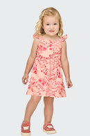 Vestido Infantil Menina Meia Malha Fundo do Mar Elian  Rosa