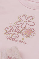 Conjunto Bebê Menina Blusa e Short Hello Sea Colorittá  Rosa