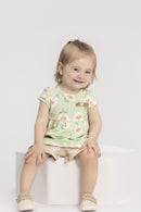 Conjunto Bebê Menina Flores Felizes Alakazoo  Verde