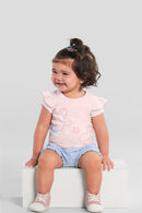 Conjunto Bebê Menina Flores Fofas Brandili  Rosa