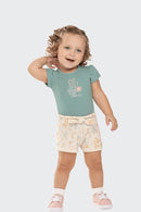 Conjunto Bebê Menina Blusa e Short Hello Sea Colorittá  Verde
