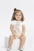 Conjunto Bebê Menina Cavalo-Marinho Alakazoo  Bege