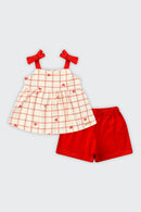 Conjunto Bebê Menina em Malha Nikko Alakazoo  Vermelho