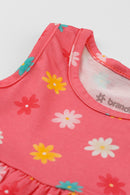 Vestido Bebê Menina em Meia Malha Flores Brandili  Rosa