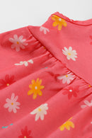 Vestido Bebê Menina em Meia Malha Flores Brandili  Rosa