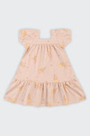 Vestido Infantil Menina Malha Linho Estampada Colorittá  Rosa