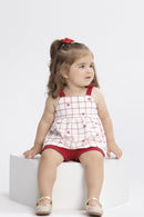 Conjunto Bebê Menina em Malha Nikko Alakazoo  Vermelho