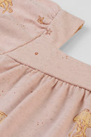 Vestido Infantil Menina Malha Linho Estampada Colorittá  Rosa