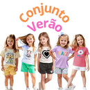 Kit Sortido Infantil Menina – 10 Peças (5 Camisetas + 5 Bermudas)