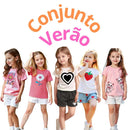 Kit Sortido Infantil Menina – 10 Peças (5 Camisetas + 5 Bermudas)