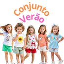 Kit Sortido Infantil Menina – 10 Peças (5 Camisetas + 5 Bermudas)