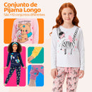 Kit Sortido 3 Peças Pijama Infantil Menina Manga Comprida